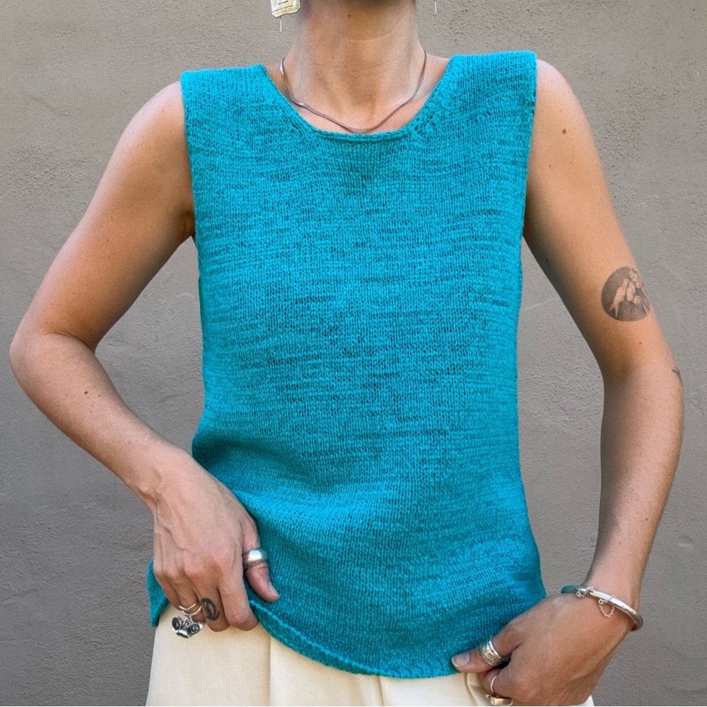 Vintage Turquoise Knit Tank Top